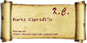 Kurtz Ciprián névjegykártya